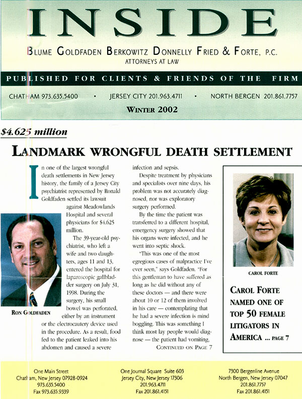 Landmark Wrongful Death Settlement