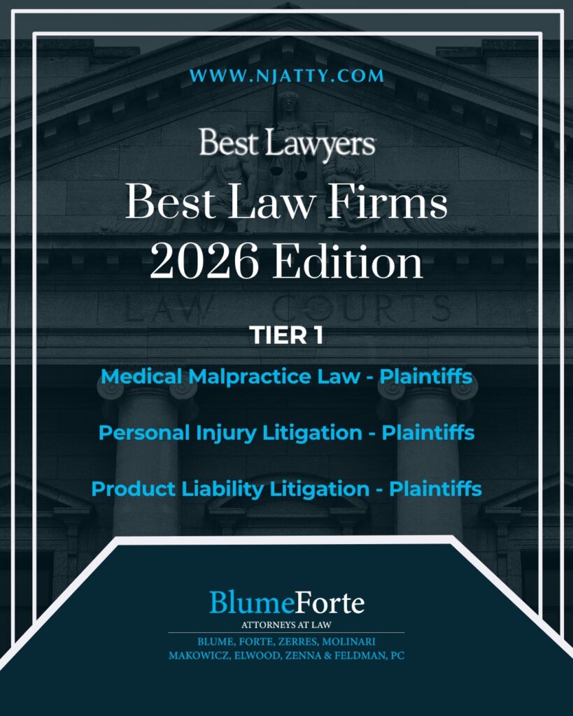 Blume Forte Attorneys at Law has earned national recognition for exceptional advocacy on behalf of injured clients. The firm has been honored in the 2026 edition of Best Law Firms for its outstanding work in Medical Malpractice Law – Plaintiffs, Personal Injury Litigation – Plaintiffs, and Product Liability Litigation – Plaintiffs.