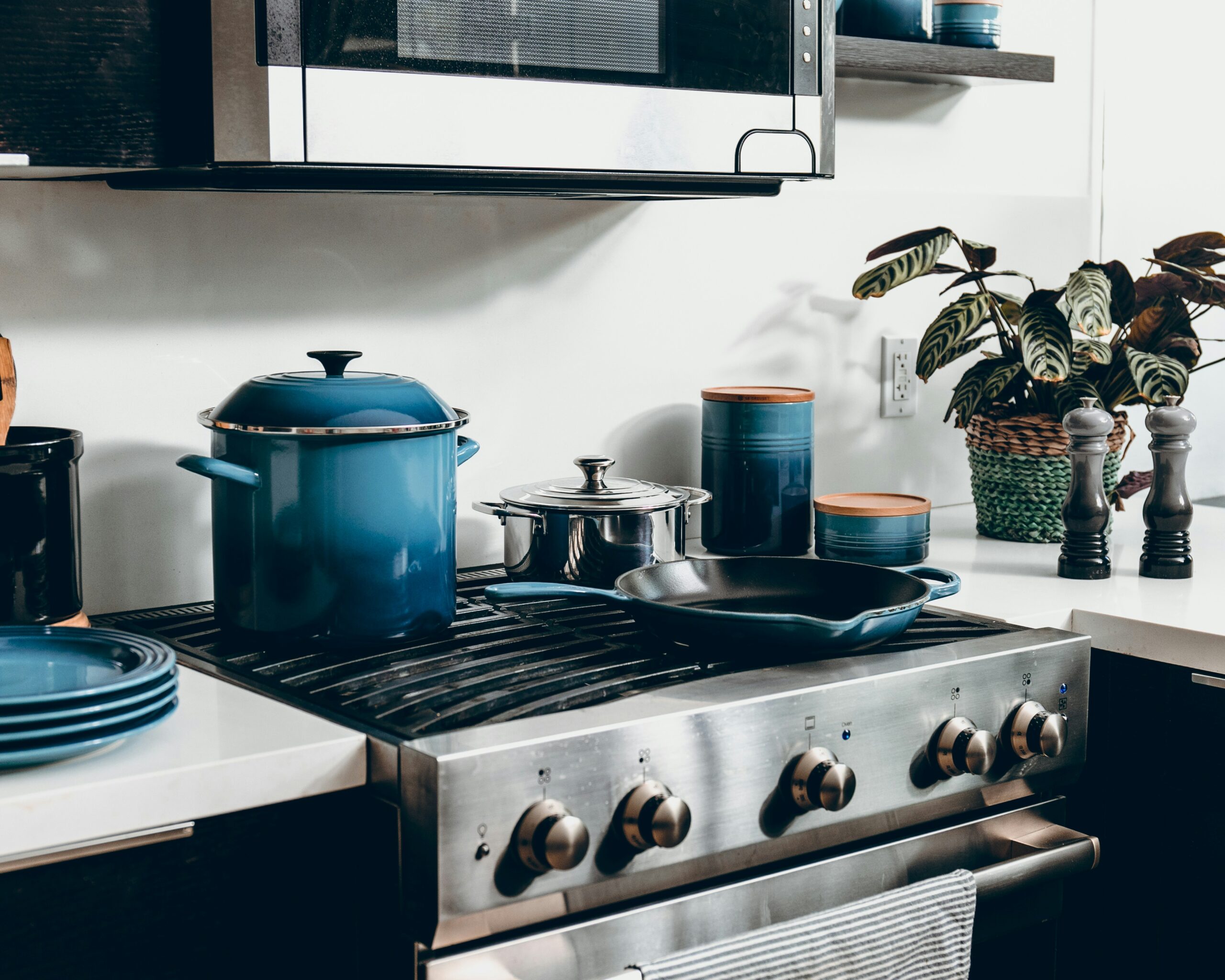 Easter kitchen setup with pots and cookware on stove highlighting potential product defect risks during holiday cooking